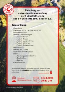 Read more about the article Jahreshauptversammlung Abteilung Fußball 2026